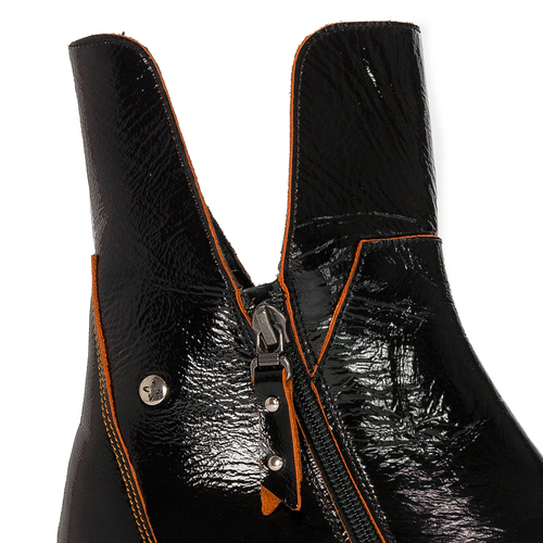 Maciejka Black+Orange Boots 05747-18/00-7