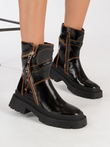 Maciejka Black+Orange Women's Boots