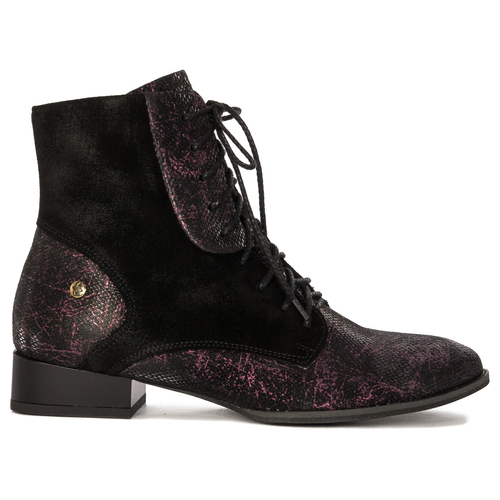 Maciejka Black and Burgundy Leather women's Boots 6193A-01/00-8