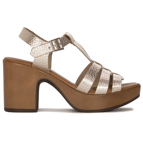 Maciejka Gold Women's Leather Sandals