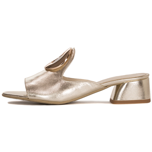 Maciejka Gold Women's Leather Slides