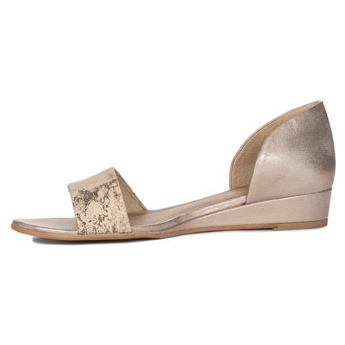 Maciejka Leather Beige And Gold Women's Sandals 