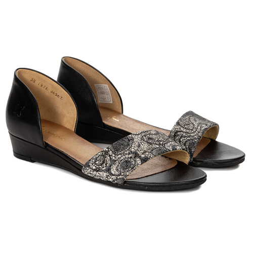 Maciejka Leather Black Women's Sandals 