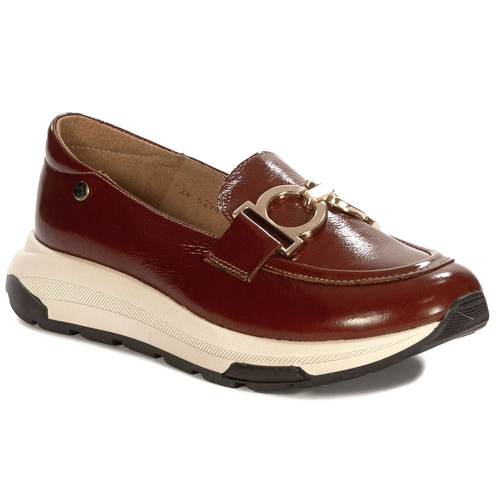 Maciejka Woman's Brown Pattent Leather Shoes