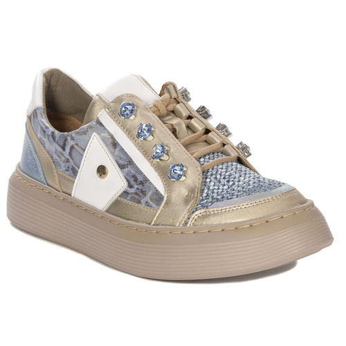 Maciejka Women's Blue + Beige Half Shoes