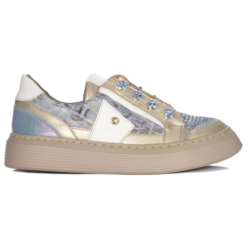 Maciejka Women's Blue + Beige Half Shoes