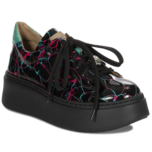 Maciejka Women's Half Shoes Black + Turquoise 