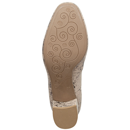 Maciejka Women's Leather Beige And Gold Pumps