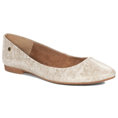 Maciejka Women's Leather White and Gold Ballerinas 