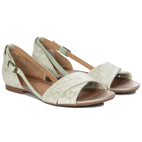 Maciejka Women's Mint Leather Sandals