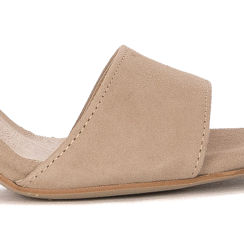 Maciejka Women's Sandals In Natural Velor Leather Beige