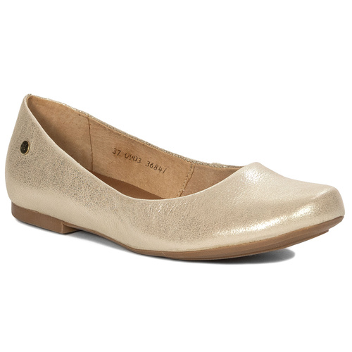 Maciejka leather Gold Ballerinas 00903-68/00-5