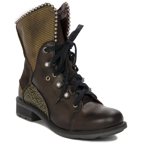 Maciejka women's Olive Lace-up Boots