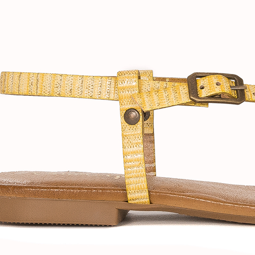 Maciejka women's yellow leather Sandals