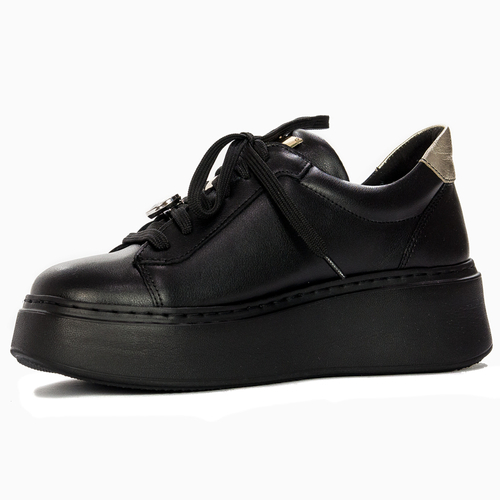 Woman's Sneakers Black Leather 06191-01/00-8