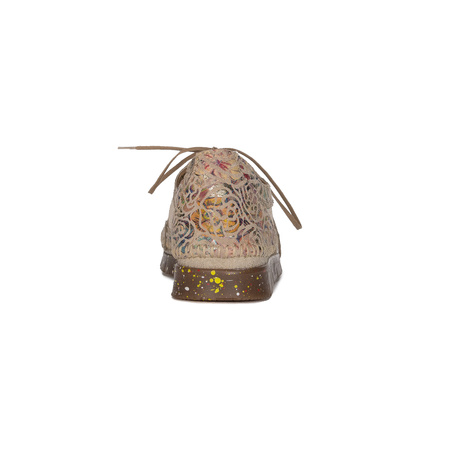 Maciejka Beige + Flowers 06347-04/00-1 wonem's Low Shoes