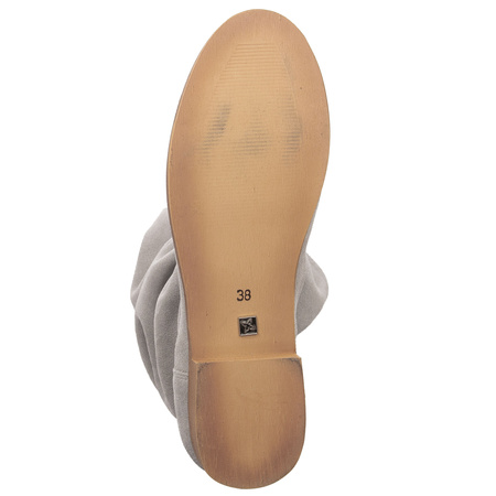 Maciejka Kozaki z Welurowej Skóry Jasny Popiel 05057-13/00-6