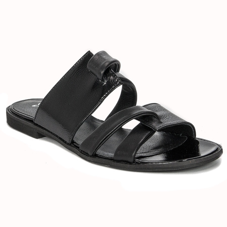 Maciejka Black Women's Leather Slides