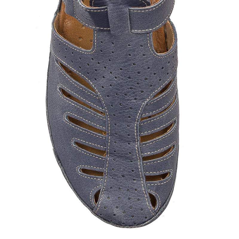 Maciejka Leather Navy Blue Women's Sandals