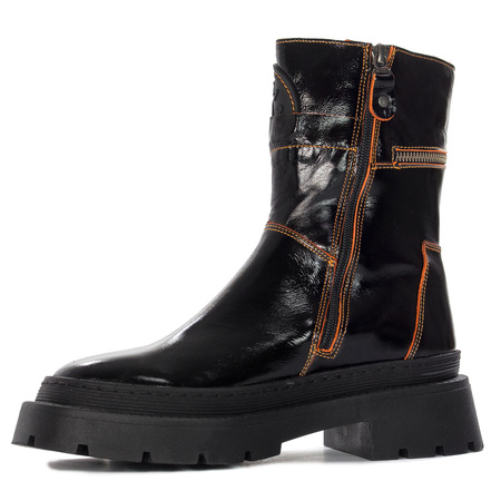Maciejka Black+Orange Women's Boots