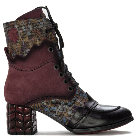 Maciejka burgundy Lace-up Boots
