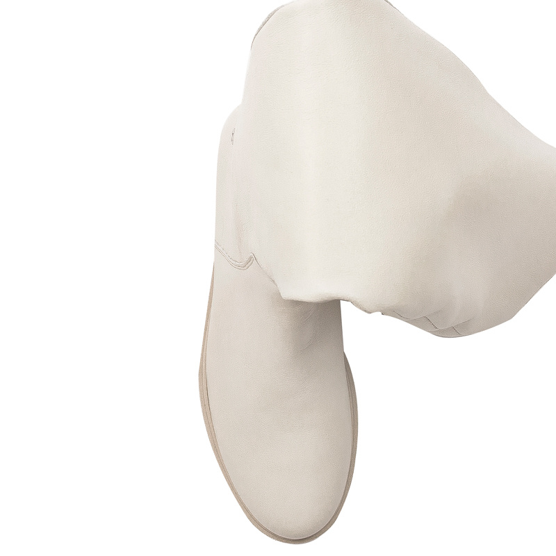 Maciejka Light Beige leather Knee-High Boots