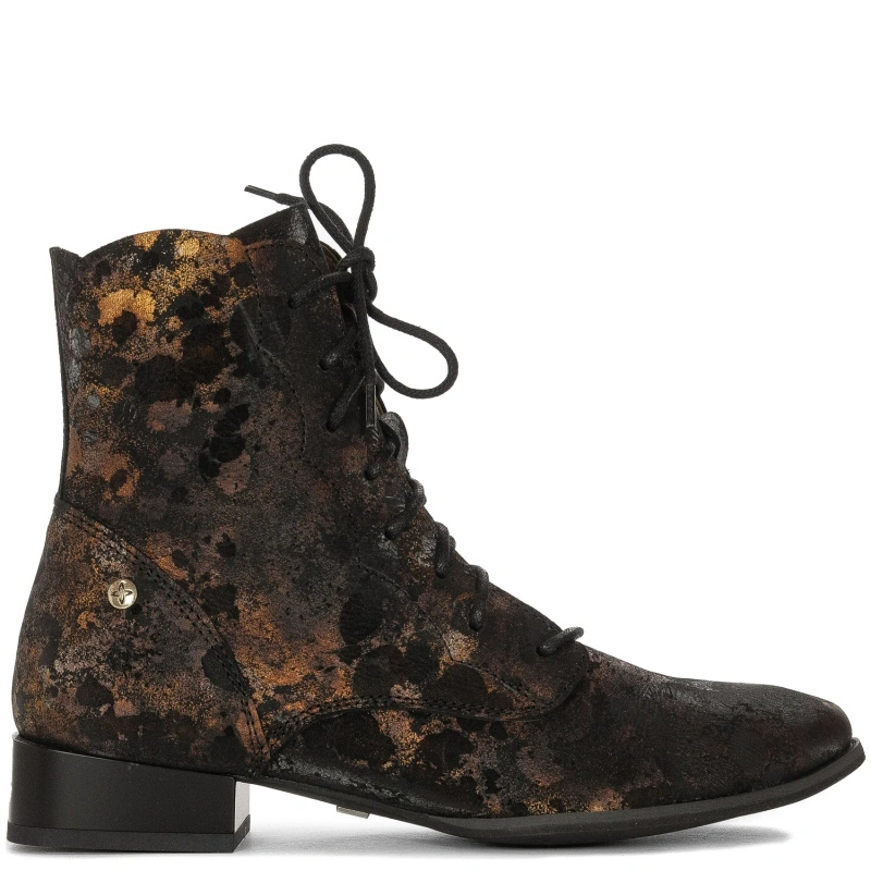 Maciejka Women's Leather Boots Black and Gold