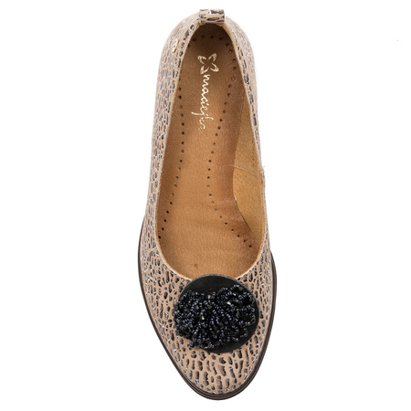 Maciejka Women's beige leather Flat Shoes