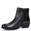 Maciejka Double-Zip Leather Ankle Boots with Croco Texture Black H7170-01/00-7