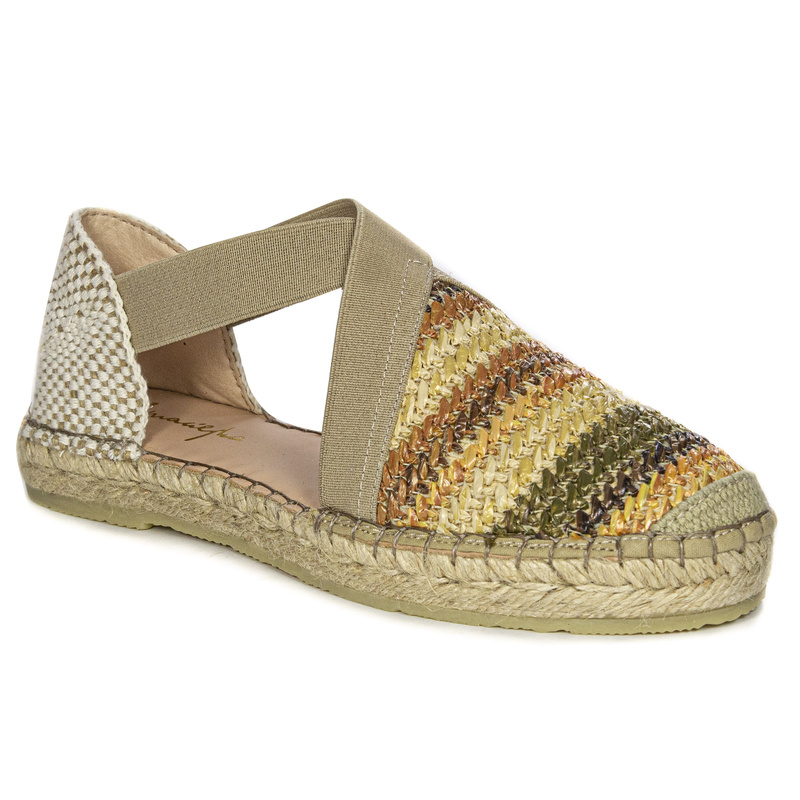 Maciejka Espadryle półbuty damskie beżowe F6524-04/00-0
