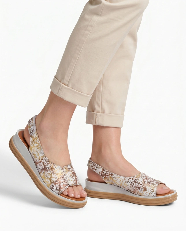 Maciejka Exclusive Leather Wedge Sandals Multicolor L7631-11/00-1
