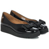 Maciejka leather patent platform loafers with bow black 05062-01/00-5
