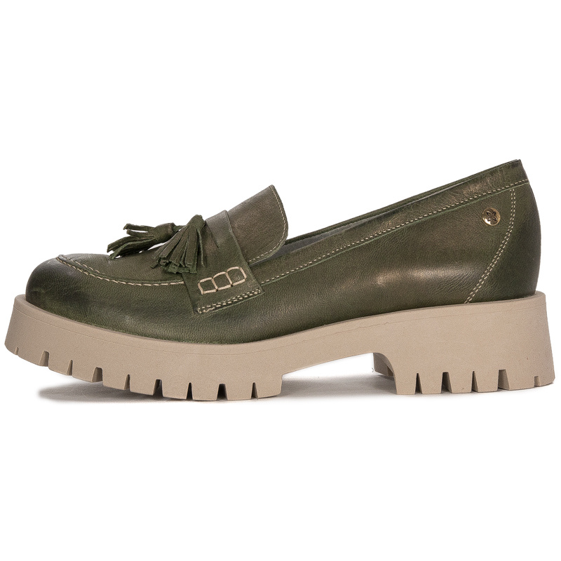 Maciejka Women's Green + Gold Flat Shoes