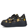 Maciejka  Leather Platform Sneakers With Artistic Print, Black 6191W-07/00-8