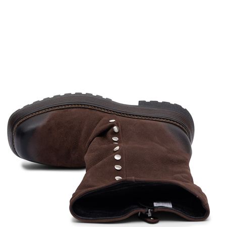 Maciejka Leather Insulated Ankle Boots Elegant Brown 07595-02/00-8