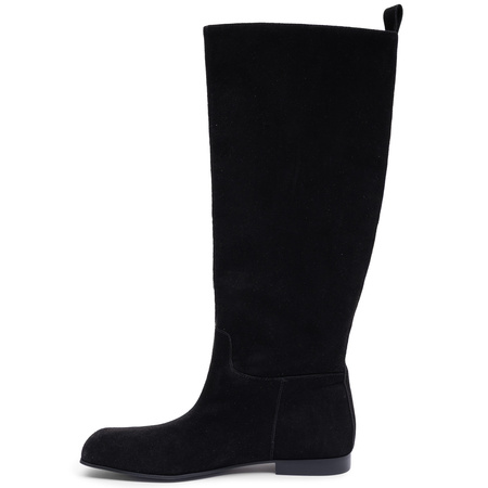 Maciejka Tall Leather Black Boots Square Toe K7742-01/00-7