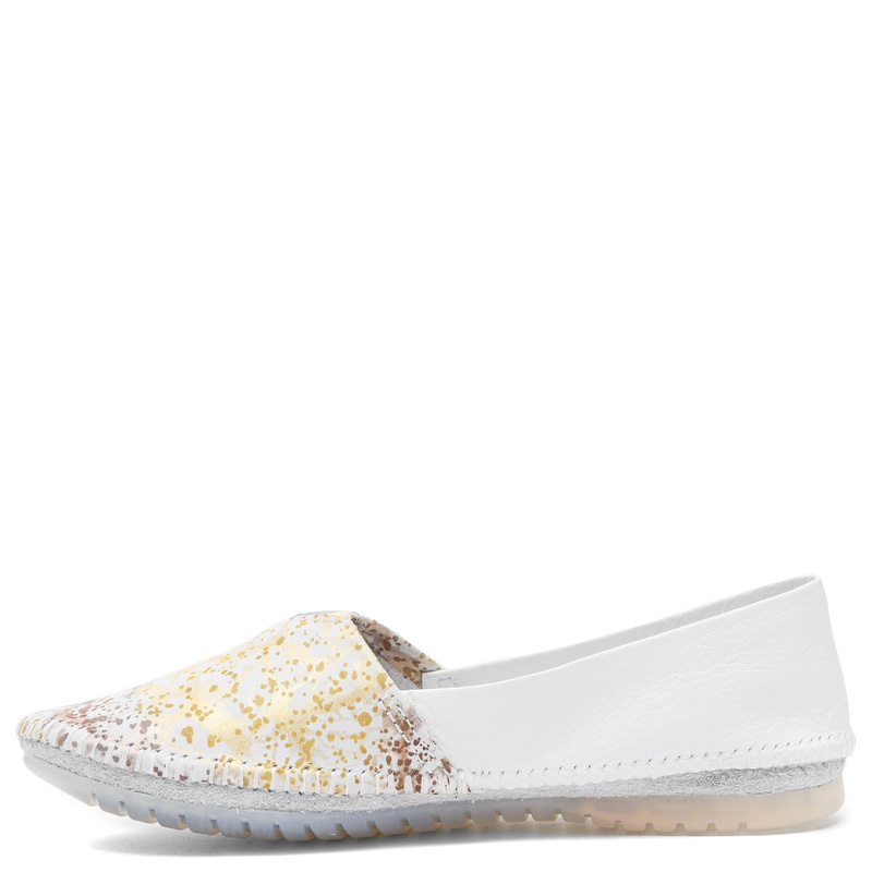 Maciejka Leather Slip-On Patterned White-Gold 1930B-31/00-0