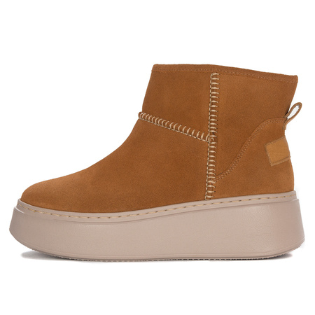 Maciejka Velour Boots with Faux Shearling Lining Russet 06257-29/00-4