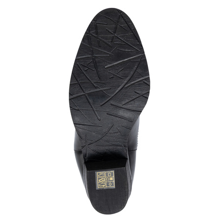 Maciejka Skórzane Botki Wsuwane Chelsea Na Słupku Czarne H7168-01/00-7