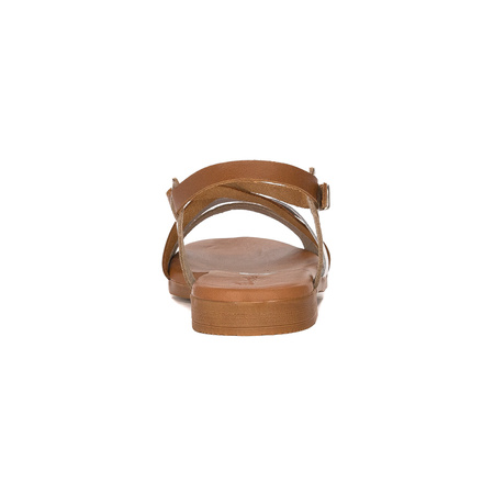 Maciejka brown leather women's flat sandals