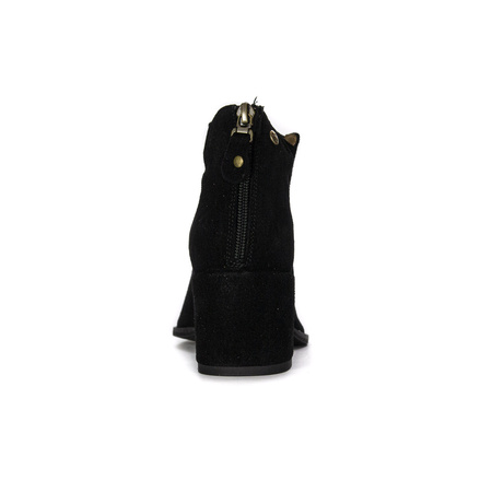 Maciejka Leather Cut-Out Block-Heel Black 06456-01/00-5