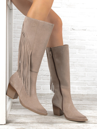 Maciejka Dark Beige Knee-High Boots 05774-10/00-6