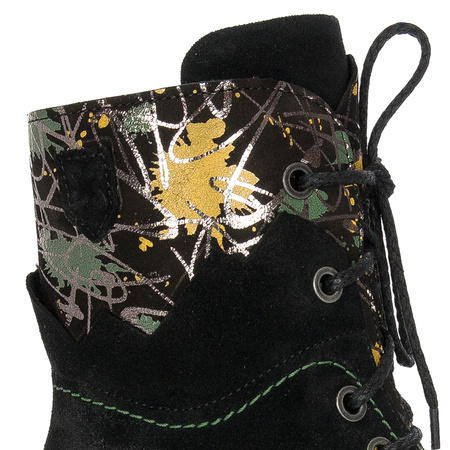 Maciejka Green and Black Lace-up Boots