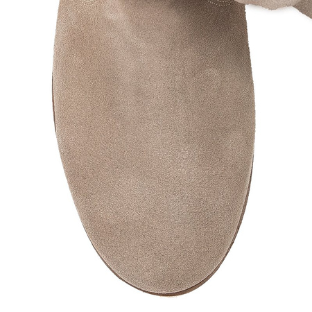 Maciejka Velour Leather Knee-High Boots Beige 05057-04/00-6