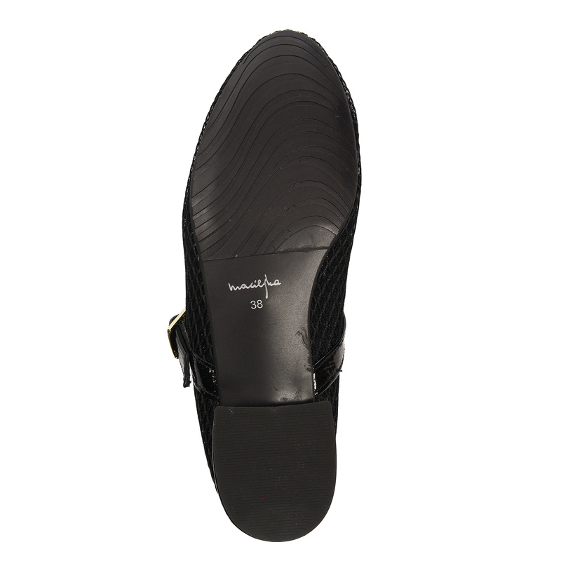 Maciejka Leather Mary Jane Ballerinas Almond Toe Black 06939-01/00-0