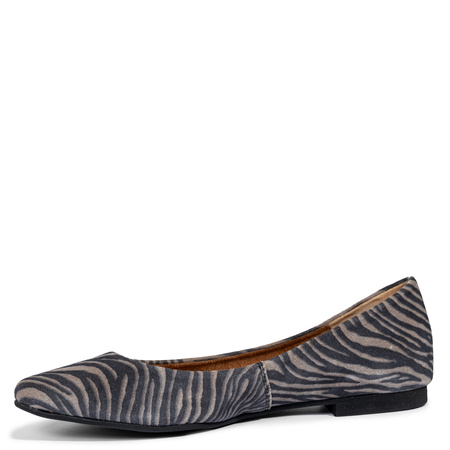 Maciejka Suede Leather Ballerinas Almond Toe Beige-Black 4100W-01/00-8