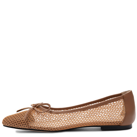 Maciejka Openwork Ballerinas Brown K7512-29/00-0