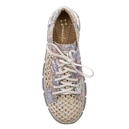 Maciejka Perforated Leather Platform Shoes Blue 05850-06-00-1