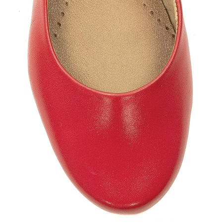 Maciejka Leather Ballet Flats Comfort Red 00903-49/00-5