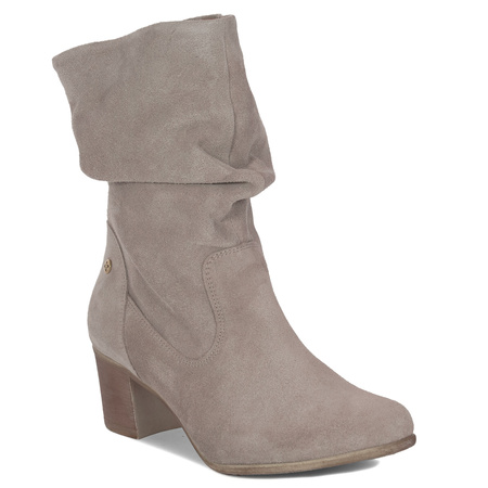 Maciejka Women's Leather Velour Boots Beige